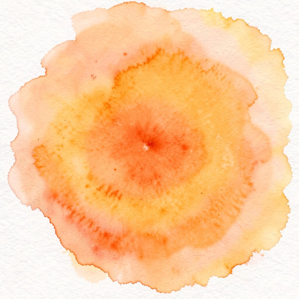 A soft watercolour painting of an open workbook and pen on a wooden desk, rendered in warm ochre and cream tones with soft natural light.